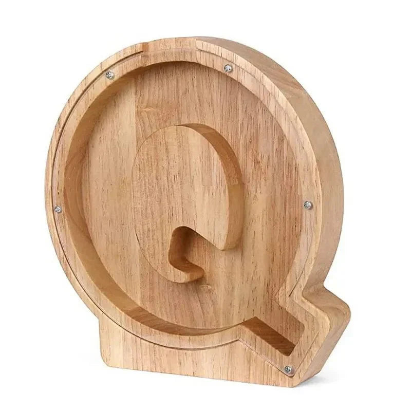 LZINA™ | Wooden Alphabet Letters 'Initial' Piggy Bank