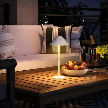 LZINA™ | Sleek Minimalist Dimmable Touch Table Lamp — Waterproof, Rechargeable, with Color Options